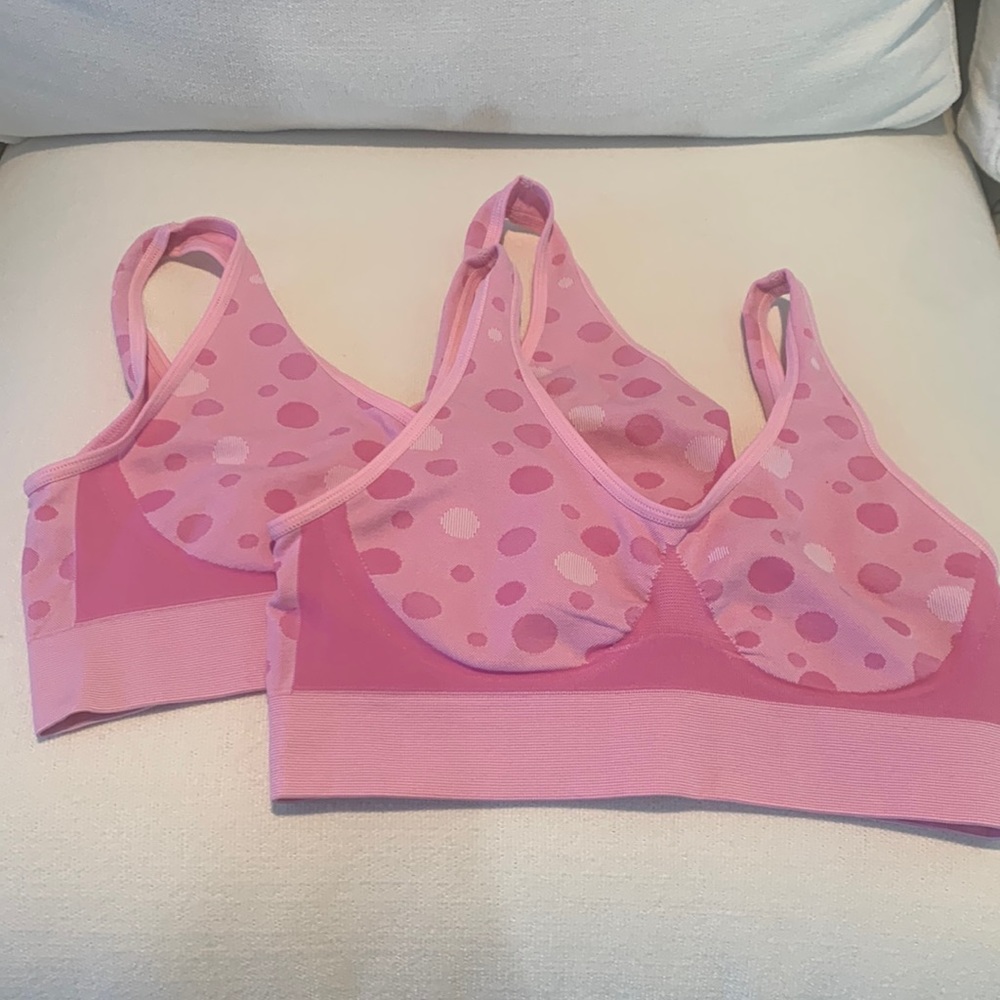 2 Pink dot pattern bralettes - Shear Shapewear
